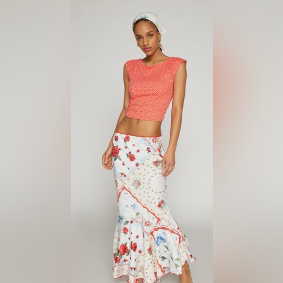Urban Outfitters Kimchi Blue Talia Backless Boatneck Top Red Size M - Picture 3 of 12